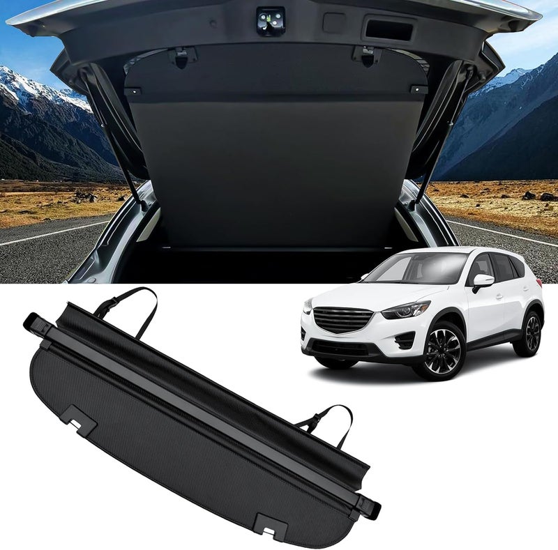 AUXKO Retractable Cargo Cover for Mazda CX-5 2025-2017, Trunk Cargo Cover Luggage Security Shade Cover for 2025 2024 2023 Mazda CX5 Shielding Shade Anti-Peeping Luggage Privacy Screen, Carbon Fiber - Image 1